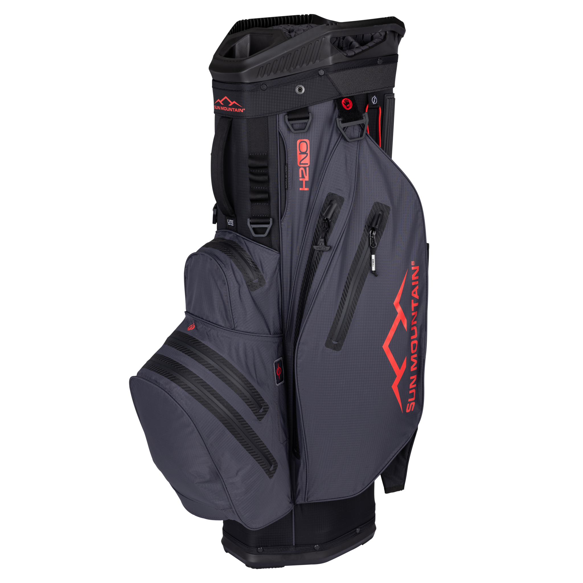 Sun Mountain H2NO Lite cartbag black/steel/red