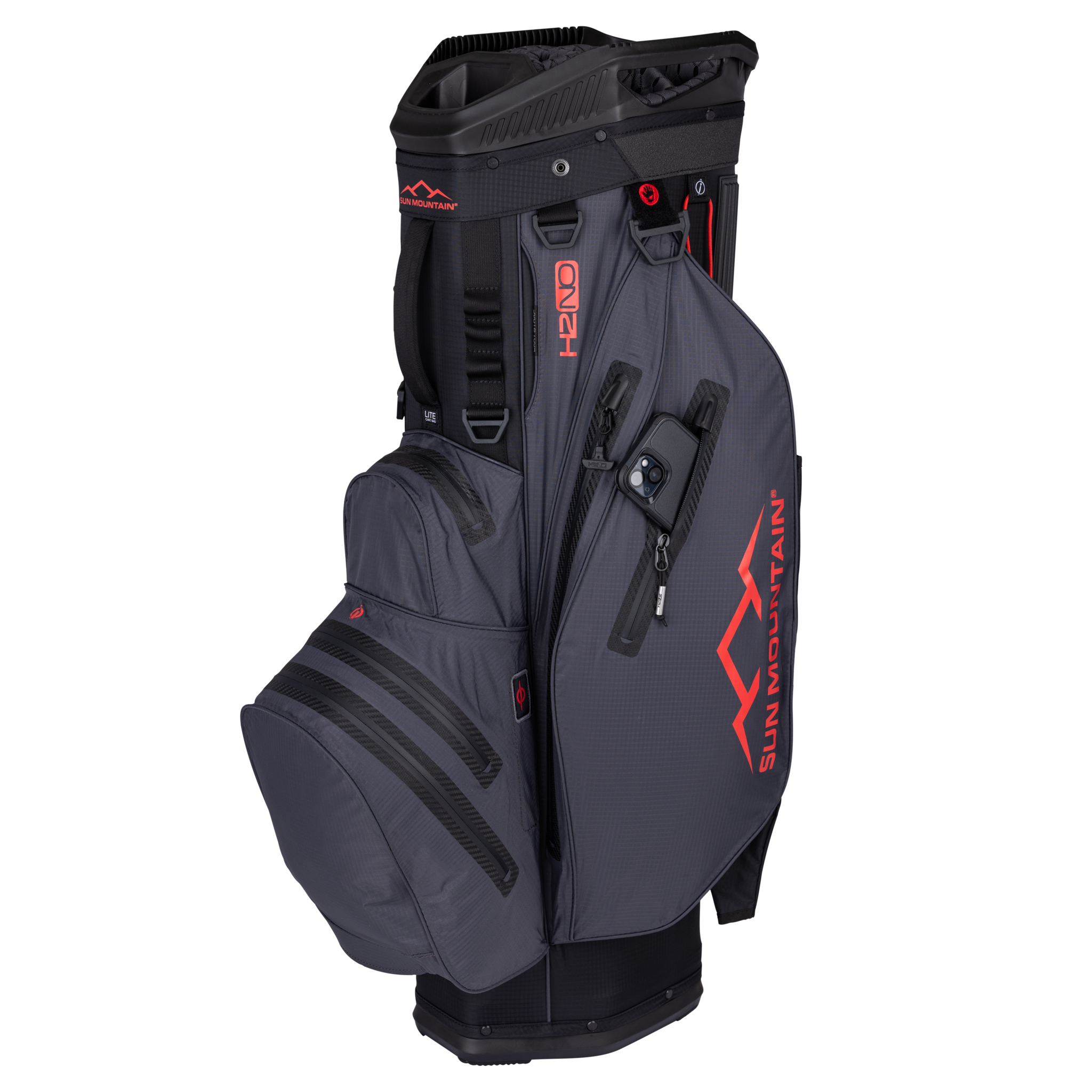 Sun Mountain H2NO Lite cartbag black/steel/red