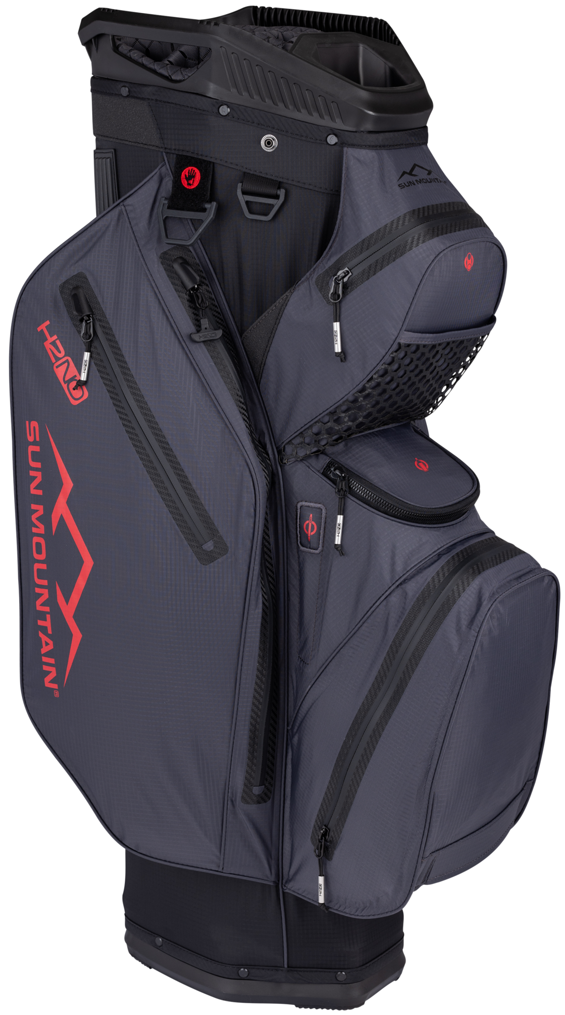 Sun Mountain H2NO Staff Cartbag black/steel/red