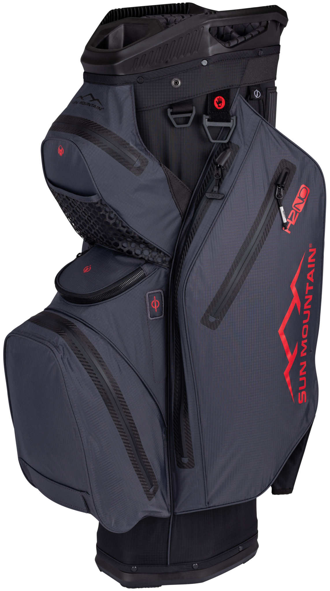 Sun Mountain H2NO Staff Cartbag black/steel/red