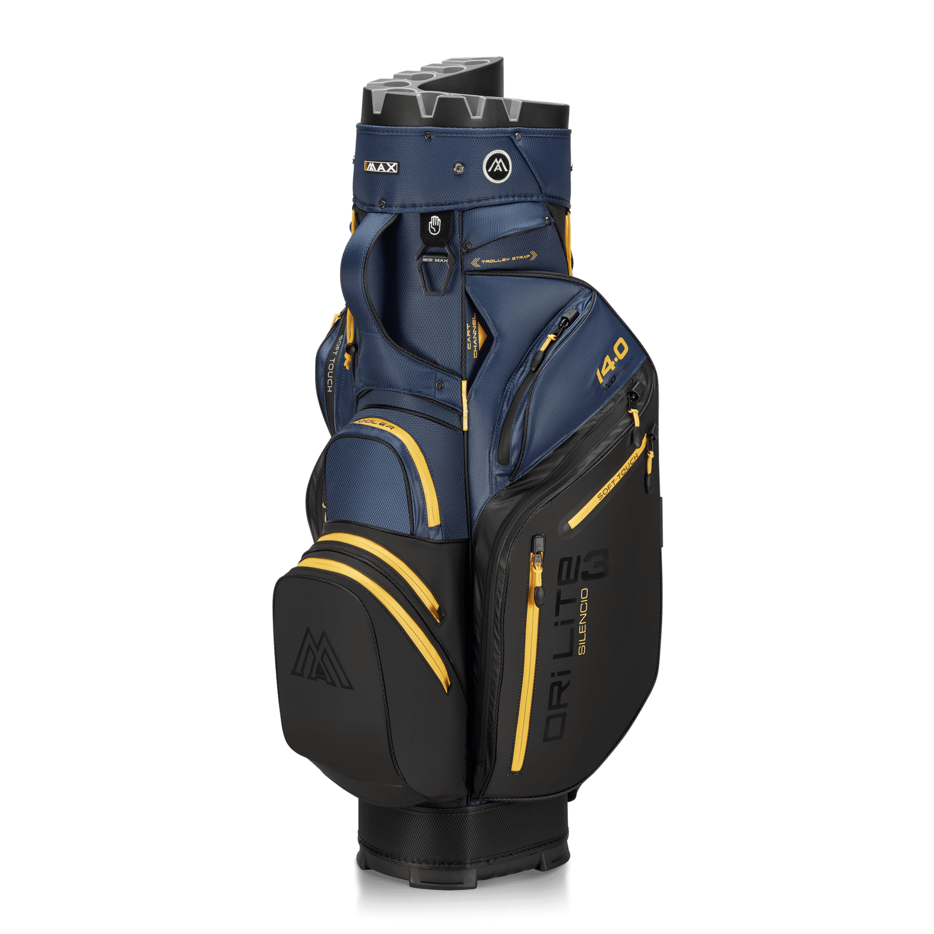 Big Max Dri Lite Silencio 3 cartbag | zwart/navy/corn | Golftaspro