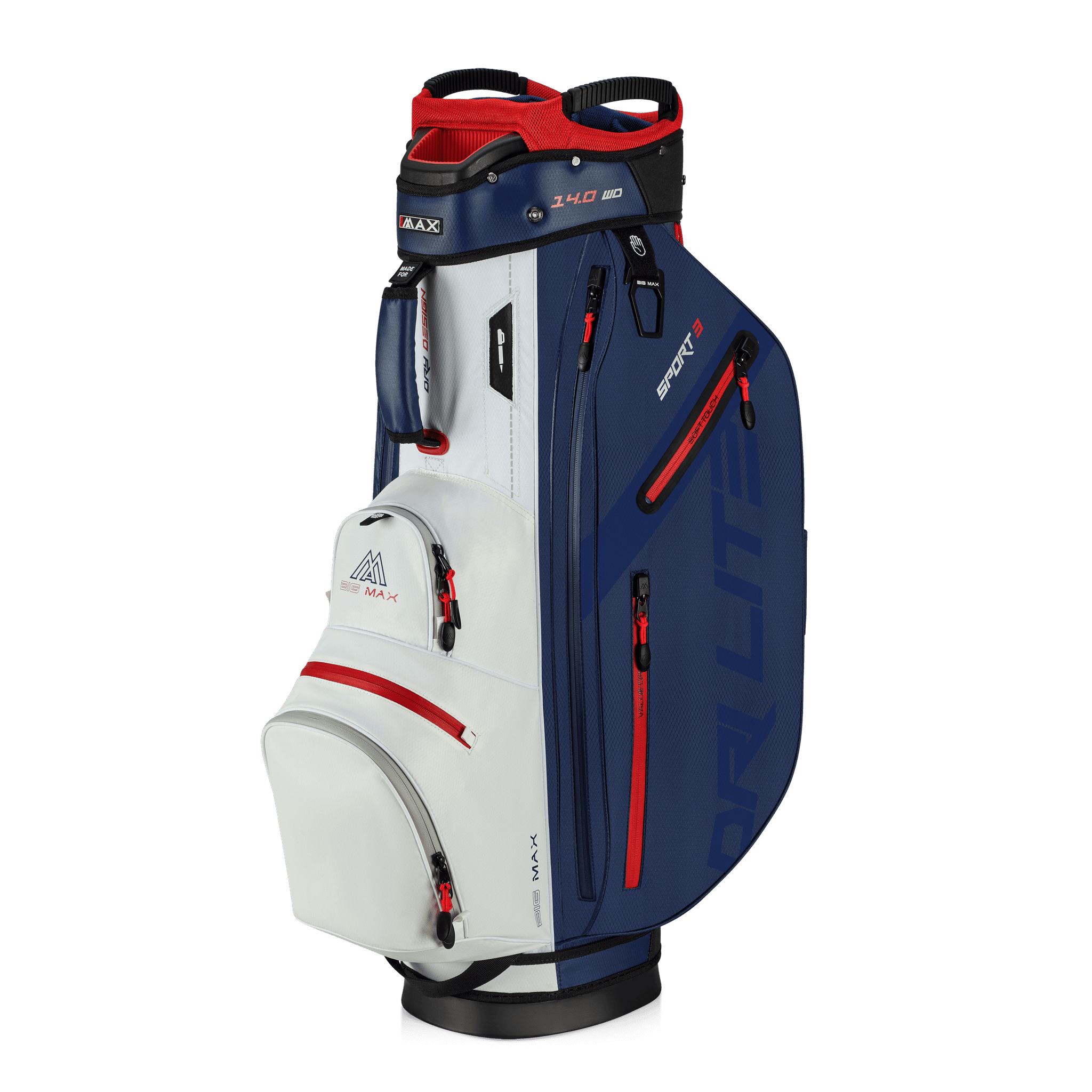 Big Max Dri Lite Sport 3 cartbag navy/wit/rood