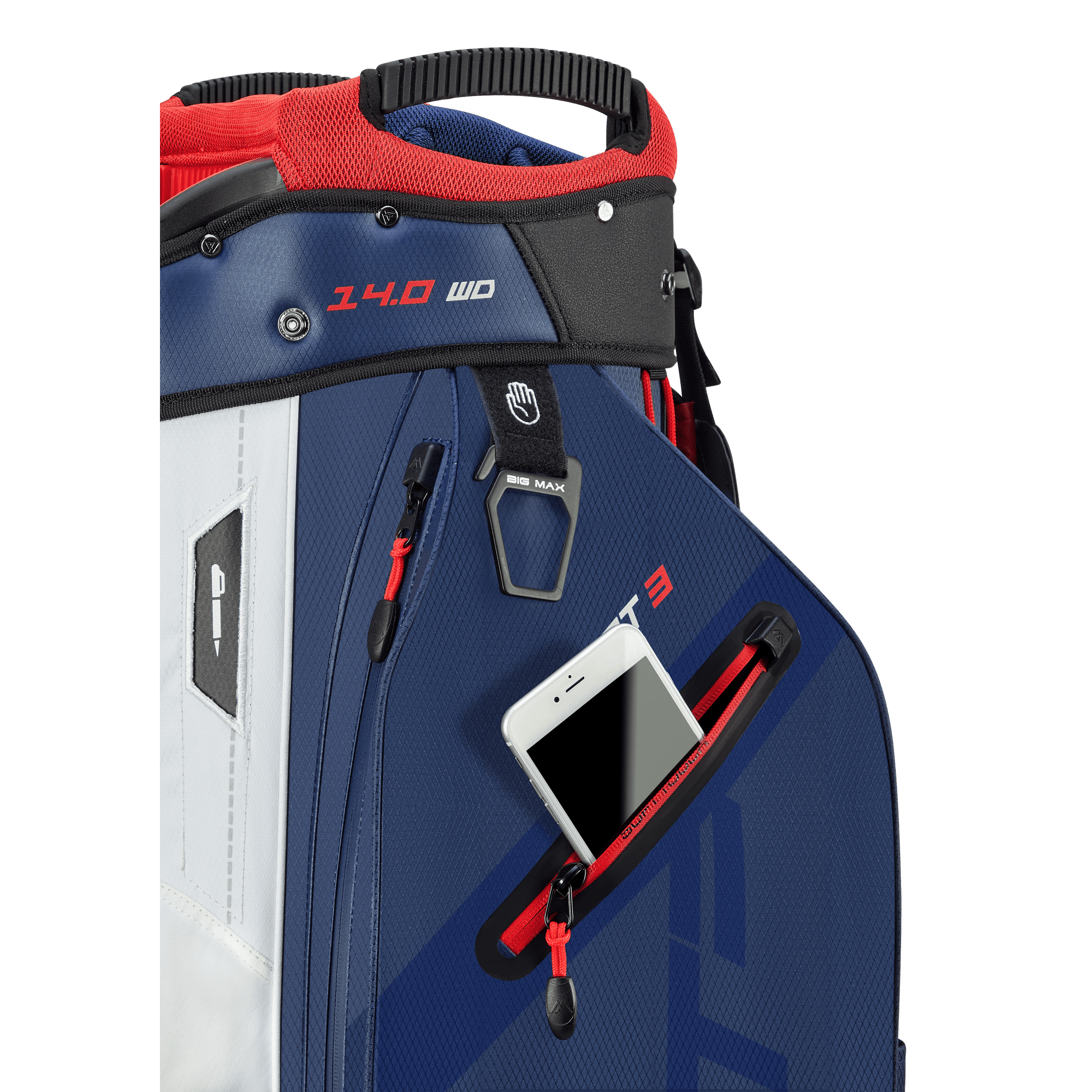 Big Max Dri Lite Sport 3 cartbag navy/wit/rood