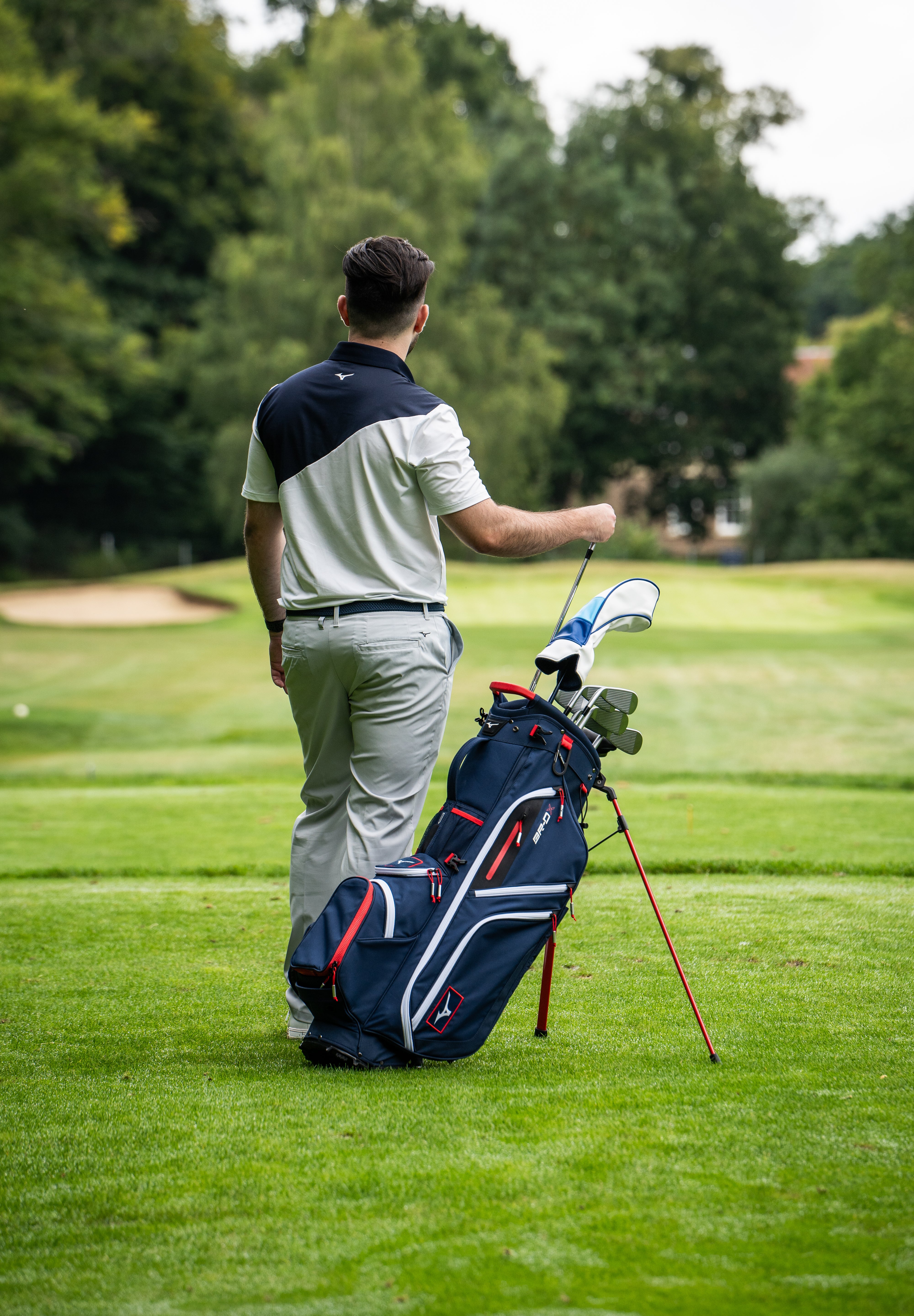 Mizuno BR DX hybrid standbag  navy/rood