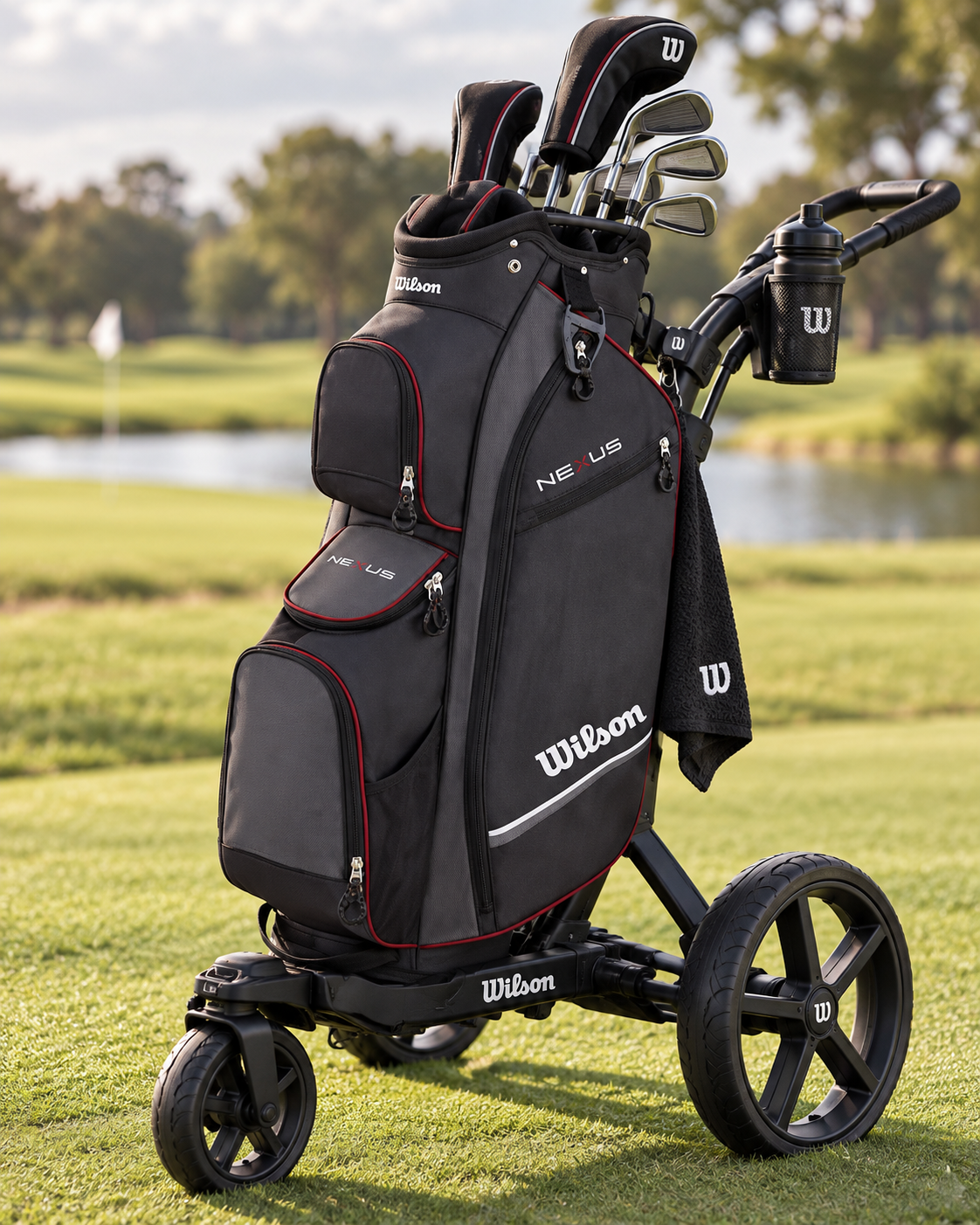 Wilson Nexus cart bag zwart grijs rood