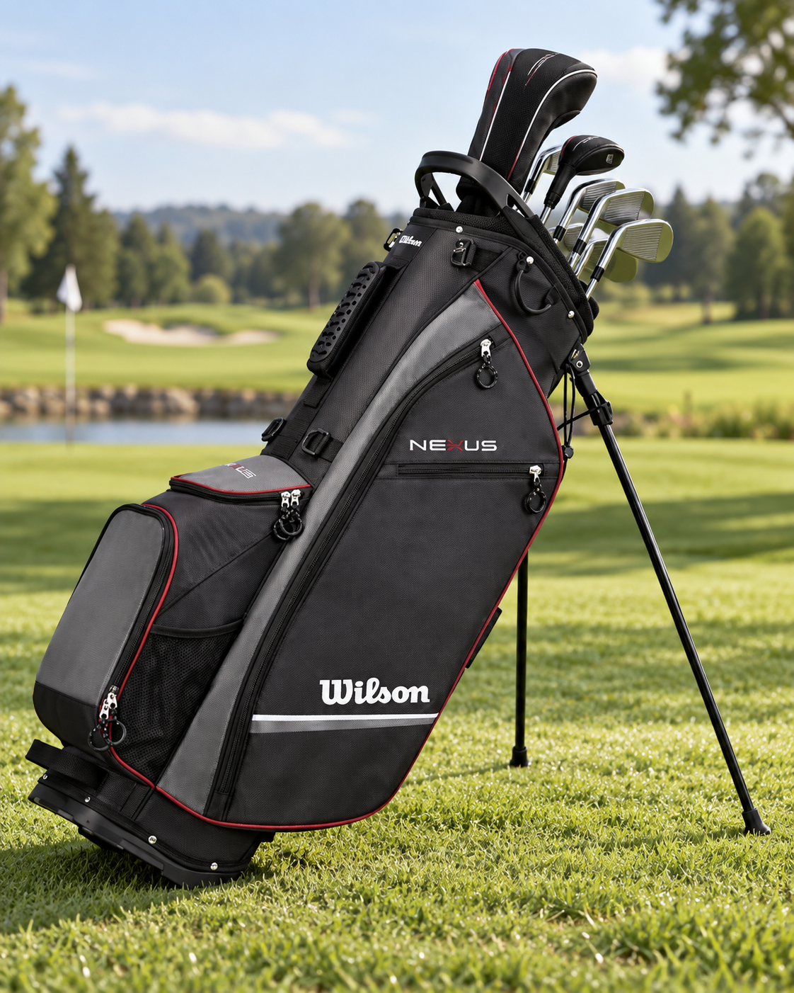 Wilson Nexus stand bag zwart grijs rood