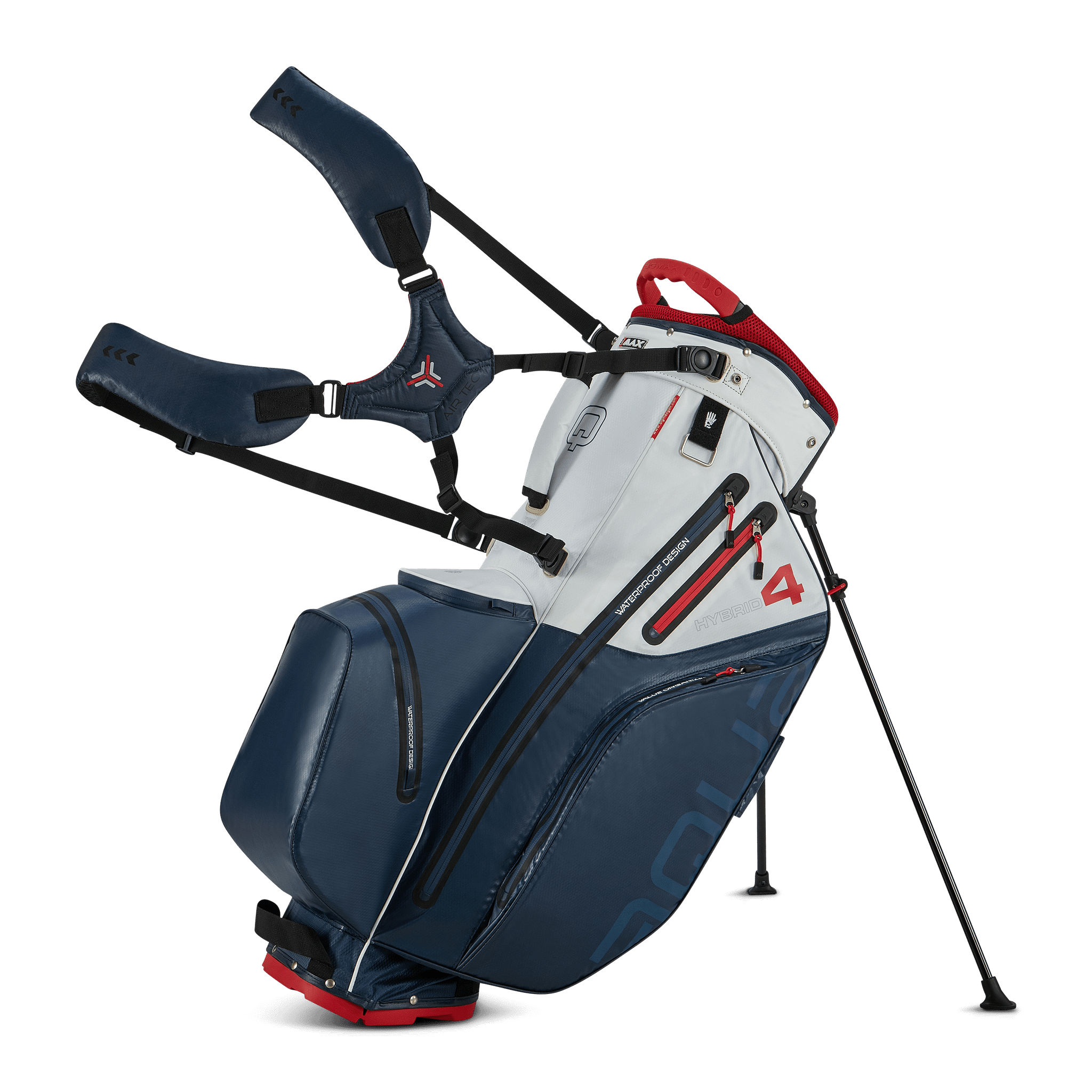 Big Max Aqua Hybrid 4 standbag navy/wit/rood