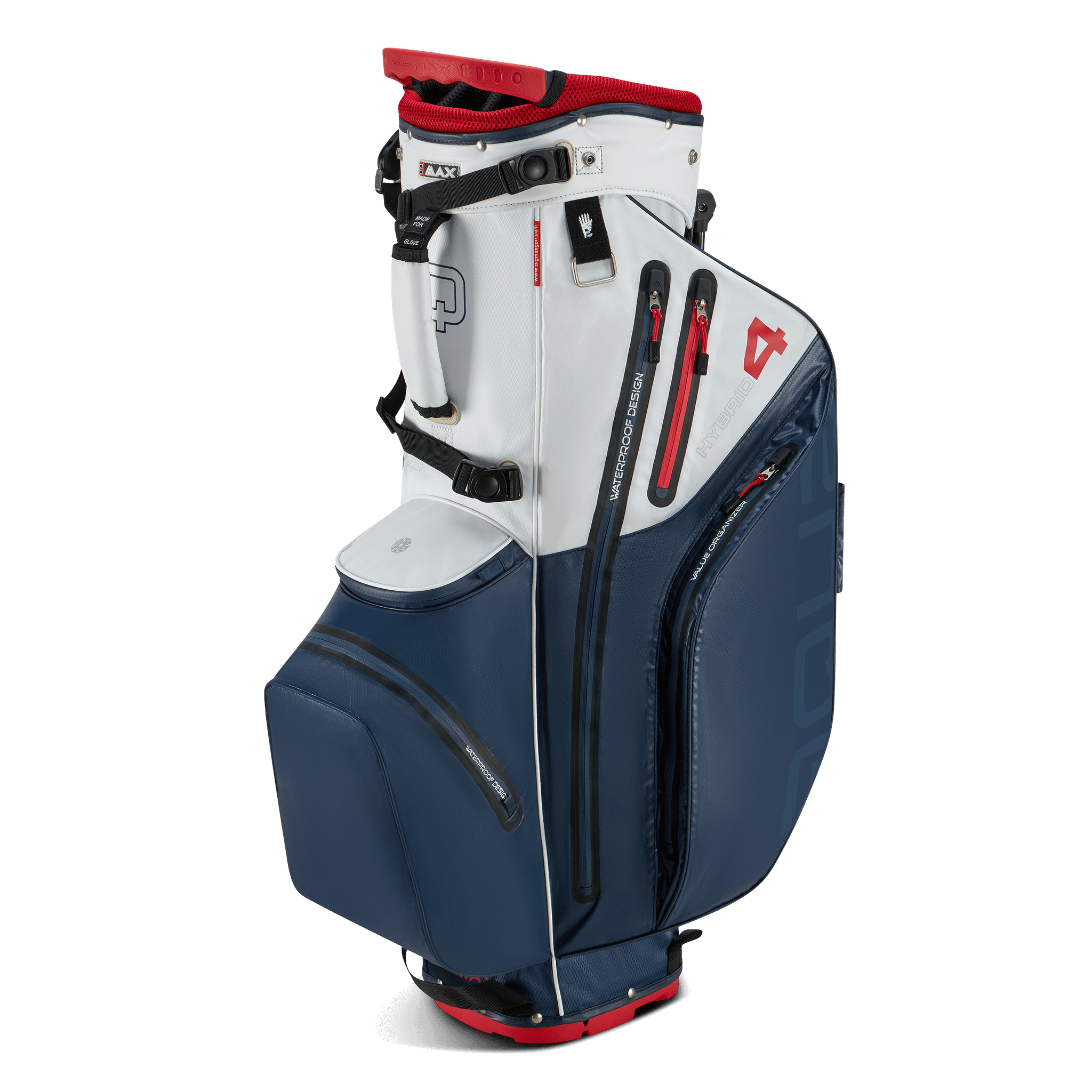Big Max Aqua Hybrid 4 standbag navy/wit/rood