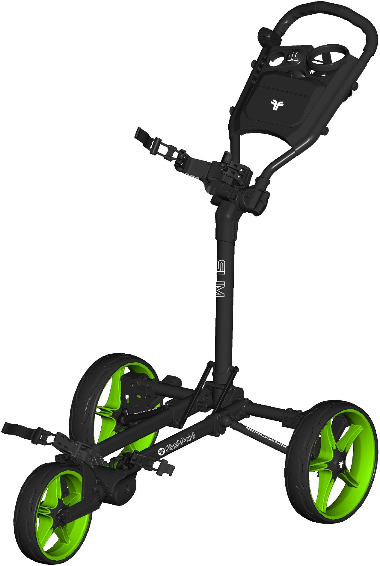 Fastfold Slim golftrolley zwart/groen